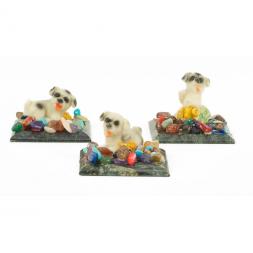 Сувенир "Собачка с пятнами" змеевик