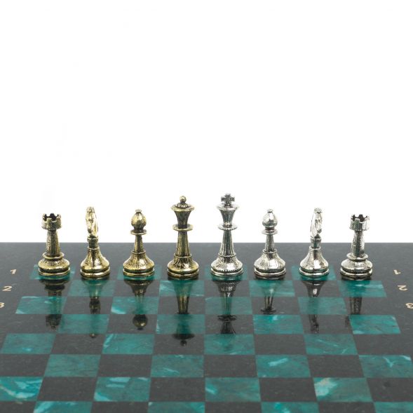 Шахматы турнирные &amp;quot;Стаунтон&amp;quot; из змеевика 28х28 см 127733