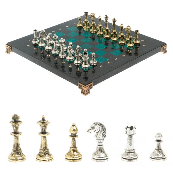 Шахматы турнирные &amp;quot;Стаунтон&amp;quot; из змеевика 28х28 см 127733