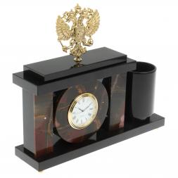 Настольный мини- набор &amp;quot;Герб РФ&amp;quot; из яшмы