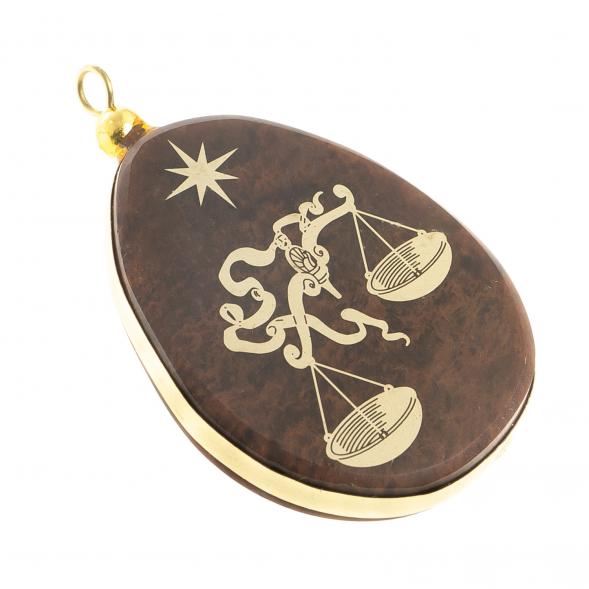 Брелок-кулон знак зодиака &amp;quot;Весы&amp;quot; камень обсидиан 123043