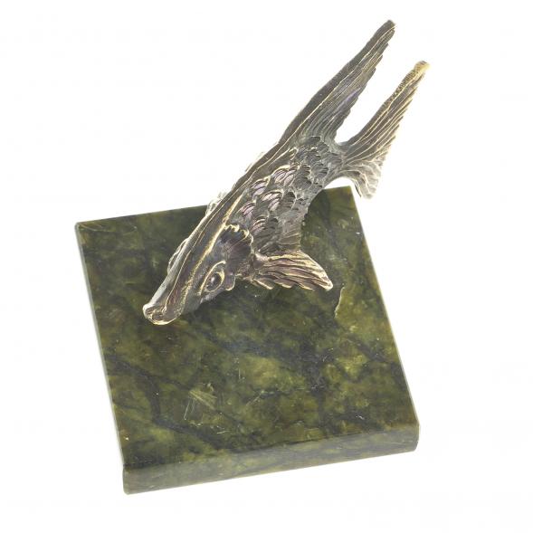 Статуэтка из бронзы &amp;quot;Скалярия&amp;quot; на подставке змеевик 123236