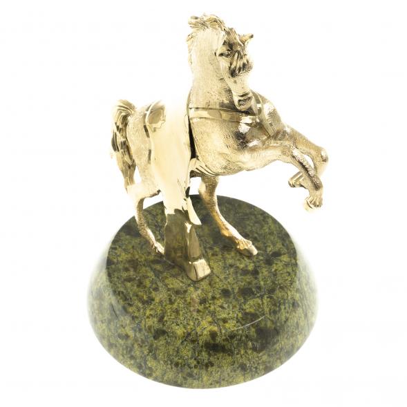 Статуэтка из бронзы &amp;quot;Конь на дыбах&amp;quot; на подставке из змеевика 123321