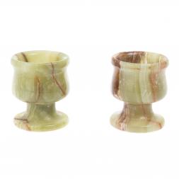 Набор рюмок из оникса 15 мл 2 шт в футляре 3,8х4,5 см (1,5х2)