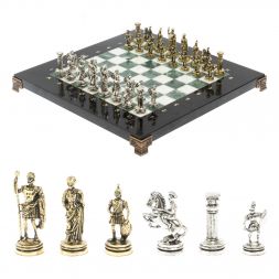 Шахматы турнирные &amp;quot;Римские воины&amp;quot; из мрамора и змеевика 28х28 см