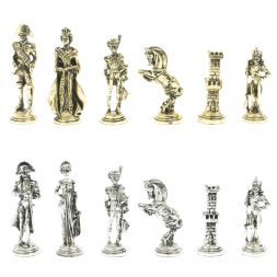 Шахматы "Отечественная война" доска 40х40 см из обсидиана