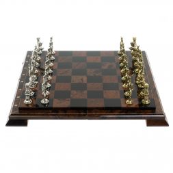 Шахматы "Отечественная война" доска 40х40 см из обсидиана