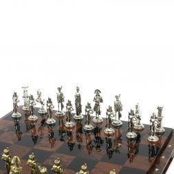 Шахматы "Отечественная война" доска 40х40 см из обсидиана