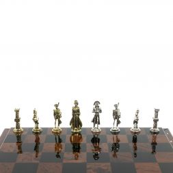 Шахматы "Отечественная война" доска 40х40 см из обсидиана