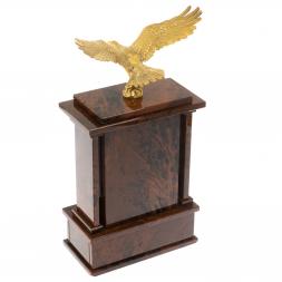 Настольные часы &amp;quot;Орел&amp;quot; из коричневого обсидиана