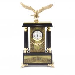 Каминные часы &amp;quot;Парящий Орел&amp;quot; камень офиокальцит бронзовое литье