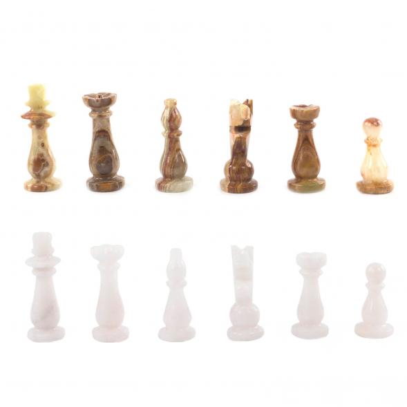Шахматы из камня &amp;quot;Школьные&amp;quot; камень оникс мрамор 25х25 см 121657
