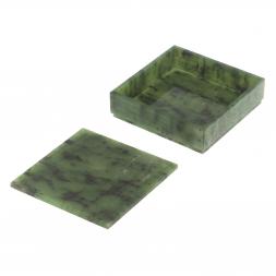 Шкатулка из саянского нефрита 10х10х3,5 см