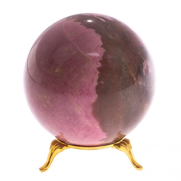 Шар из родонита 8 см розовый 124828