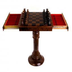 Шахматный стол с фигурами &amp;quot;Классический&amp;quot; камень обсидиан