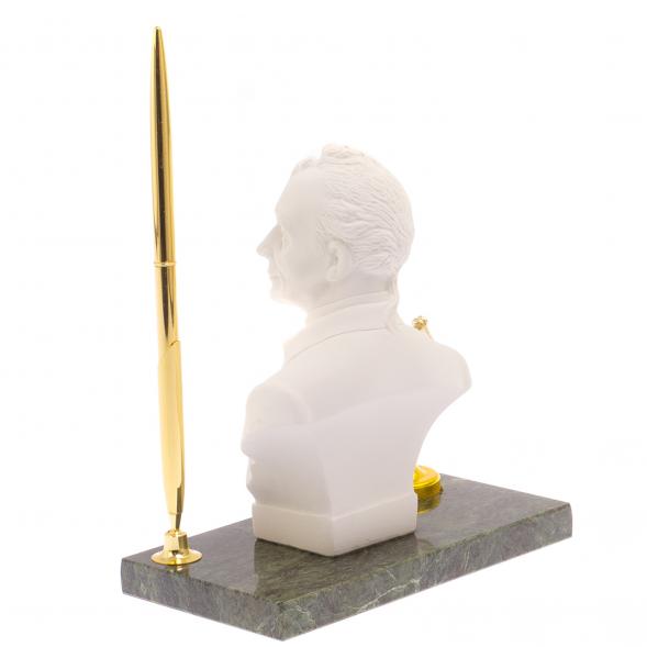 Подставка под ручку &amp;quot;Бюст Суворова&amp;quot; змеевик мраморная крошка 125339
