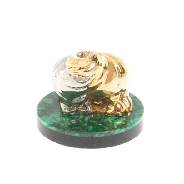 Статуэтка &amp;quot;Пара бегемотов&amp;quot; малахит 127255