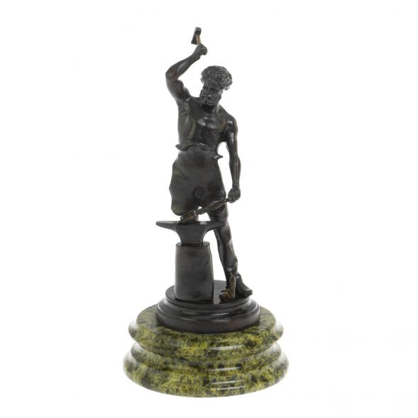 Статуэтка из бронзы &amp;quot;Кузнец&amp;quot; змеевик 127890