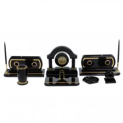 Настольный набор &amp;quot;Арка&amp;quot; из черного обсидина