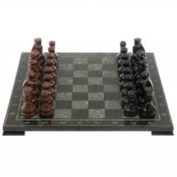 Шахматы с гравировкой &amp;quot;Турнирные&amp;quot; 40х40 см лемезит, габбро-диабаз
