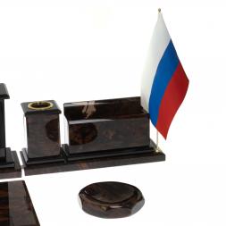 Настольный прибор "Золотой" камень обсидиан