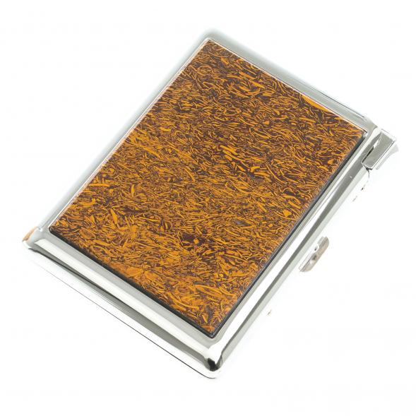 Портсигар на 20 сигарет с зажигалкой камень яшма змеиная 123420