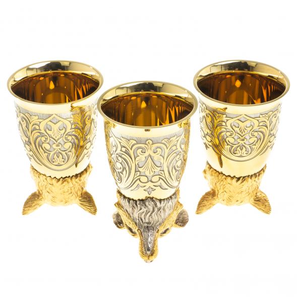 Подарочный набор &amp;quot;Лиса&amp;quot; тарелка и 3 стопки перевертыша Златоуст 123693