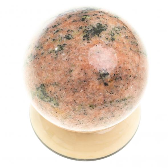 Сувенир &amp;quot;Шар Антистресс&amp;quot; из розового мрамора 9 см на подставке 124140