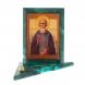Икона с подсвечником Святой Сергий Радонежский средняя из змеевика 12х12х13 см 119144