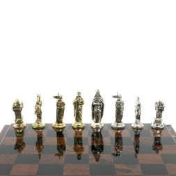 Шахматы "Рыцари крестоносцы" доска 40х40 см из обсидиана