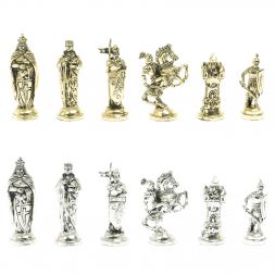 Шахматы "Рыцари крестоносцы" доска 40х40 см из обсидиана