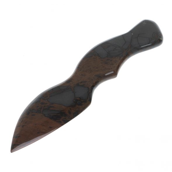 Нож декоративный из коричневого обсидиана 20,5х4х1 см 128731
