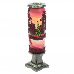 Каменная ваза &amp;quot;Закат&amp;quot; змеевик 8х8х29 см