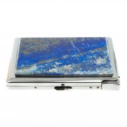 Портсигар на 10 сигарет с зажигалкой камень лазурит