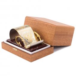 Настольная подставка для смартфона &amp;quot;Герб России&amp;quot; камень яшма Златоуст