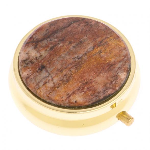 Таблетница на 3 отделения камень авантюрин цвет золото 125735