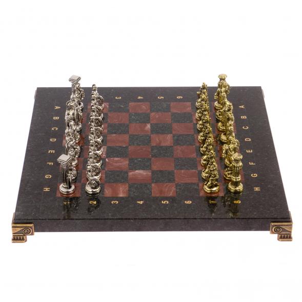 Шахматы &amp;quot;Царь Леонид&amp;quot; доска 28х28 см лемезит 126039