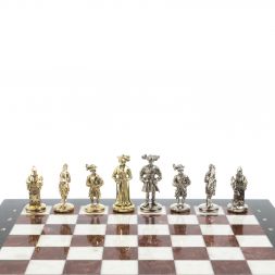 Шахматы &amp;quot;Средневековье&amp;quot; доска 44х44 см, мрамор лемезит