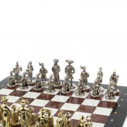 Шахматы &amp;quot;Средневековье&amp;quot; доска 44х44 см, мрамор лемезит