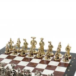 Шахматы &amp;quot;Средневековье&amp;quot; доска 44х44 см, мрамор лемезит