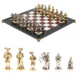 Шахматы &amp;quot;Средневековье&amp;quot; доска 44х44 см, мрамор лемезит