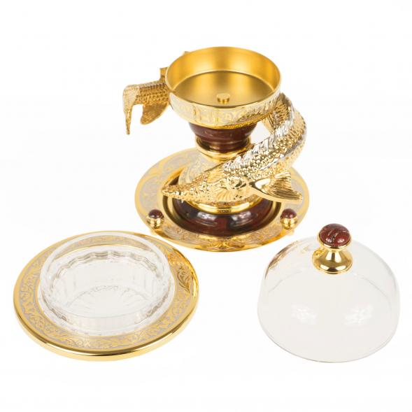 Икорница &amp;quot;Осетр&amp;quot; из яшмы Златоуст 119137