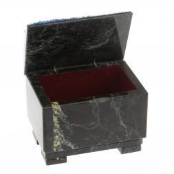 Шкатулка "Сундучок" змеевик рисунок зима 11,5х8х8 см