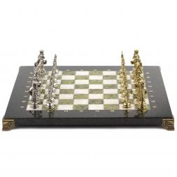 Шахматы подарочные &amp;quot;Посейдон&amp;quot; 32х32 см змеевик мрамор