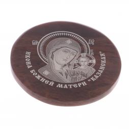 Икона автомобильная &amp;quot;Казанская БМ&amp;quot; обсидиан коричневый 47 мм