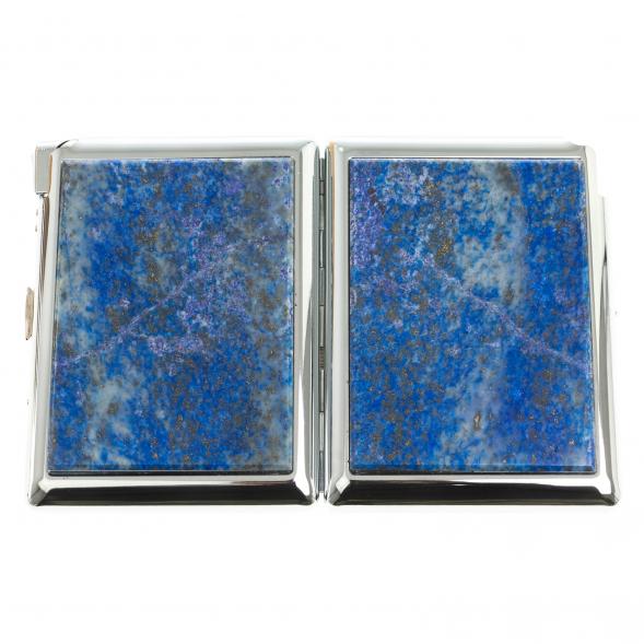 Портсигар на 20 сигарет с зажигалкой камень лазурит 123422