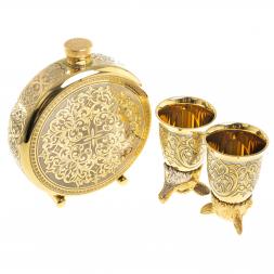 Подарочный набор &amp;quot;Лиса&amp;quot; фляжка и 2 стопки перевертыша Златоуст