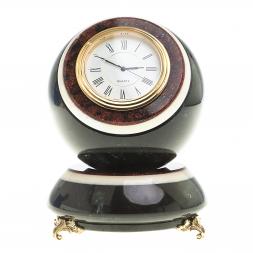 Настольные часы &amp;quot;Шар Антистресс&amp;quot; из черного змеевика 10 см