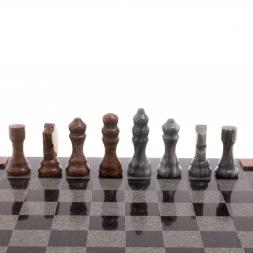 Шахматы с гравировкой "Турнирные" доска 36х36 см мрамор, лемезит