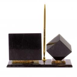 Письменный набор &amp;quot;Герб РФ&amp;quot; камень офиокальцит